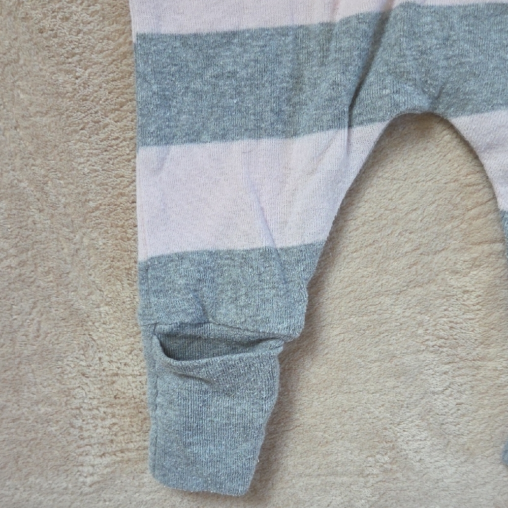 Burt's Bees Baby Organic Rugby Stripe Romper 0-3m - Picture 4 of 13